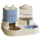 Pet Cartoon Feeding Bowl Universal Water Feeder Cat Dog Food Dish Durable Stand - Blue