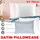 Silk Envelope Pillowcase Soft Satin Protective Cover for Bed Sleep Comfort - Silver - Mekamart Australia