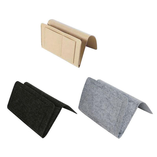 Bedside Storage Caddy Hanging Organizer Pocket Bag for Phone Remote Book - Black - Mekamart Australia