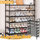 Shoe Rack Storage Cabinet 6 Tier Stackable Shelves Stand Black Organizer Home