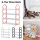 Four Layer Shoe Rack Storage Organizer Multi Tier Shoe Shelf for Entryway Closet - Pink - Mekamart Australia