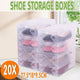 20x Clear Shoe Storage Box Foldable Stackable Plastic Shoe Boxes - Mekamart Australia