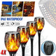 4pcs LED Solar Flickering Flame Torch Lights Outdoor Garden Path Landscape Lamps - Mekamart Australia