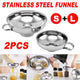 2pcs Stainless Steel Wide Mouth Funnel Large Bore Oil Drain Household Funnel Set - Mekamart Australia
