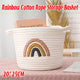 Rainbow Cotton Rope Storage Basket Handheld Desktop Organizer Large Basket - Mekamart Australia