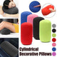 Solid Color Cylindrical Foam Particle Pillow Multi-Functional Neck Waist Support - Purple
