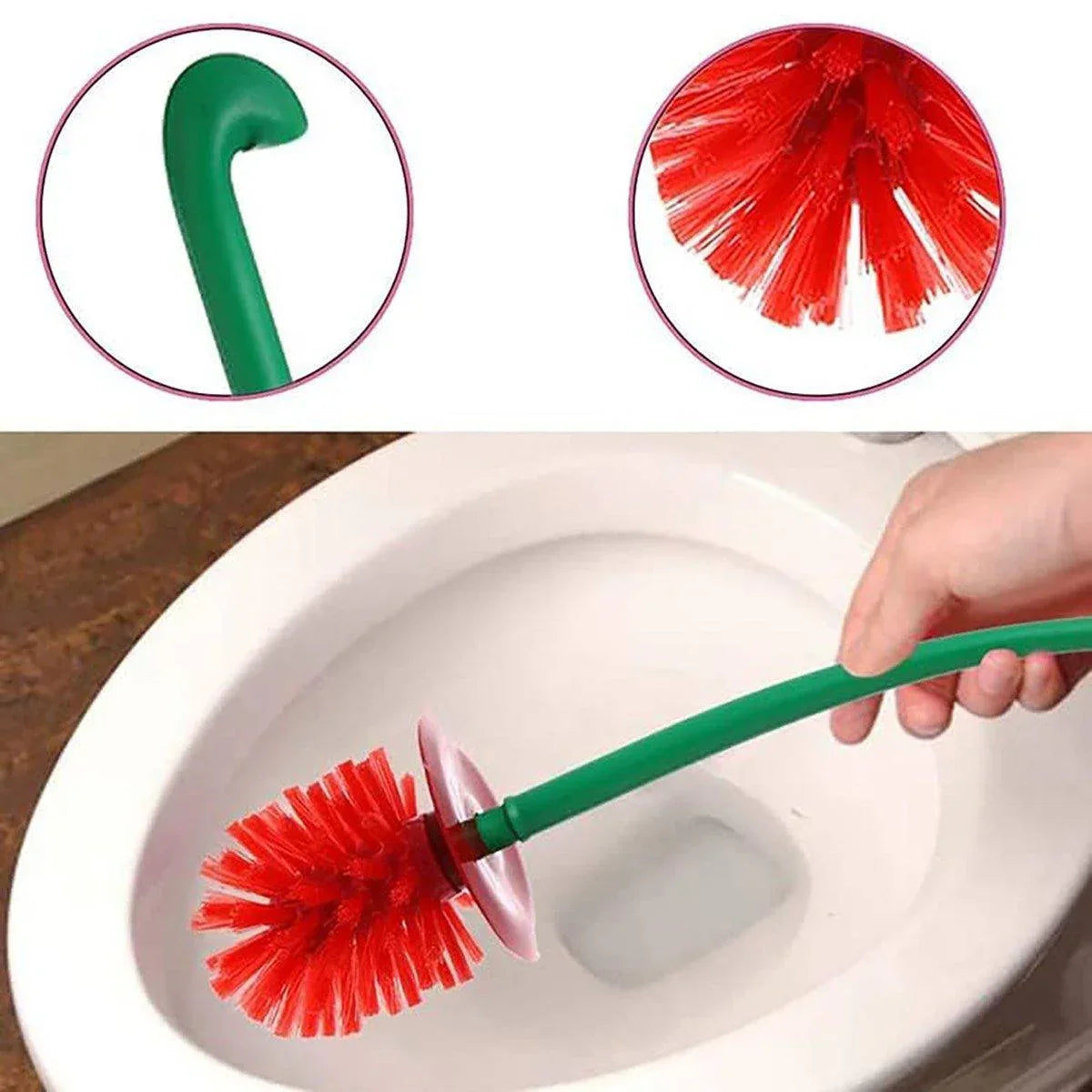 Soft Wool Toilet Brush with Long Handle Plastic Cleaning Brush Household Tool - Mekamart Australia
