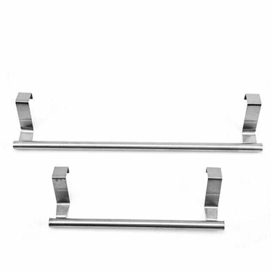 Stainless Steel Over Door Towel Rack Cupboard Hanging Rail for Kitchen Bathroom - 23.7CM - Mekamart Australia