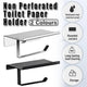 304 Stainless Steel Toilet Paper Holder Non-perforated Roll with Phone Rack - Black - Mekamart Australia