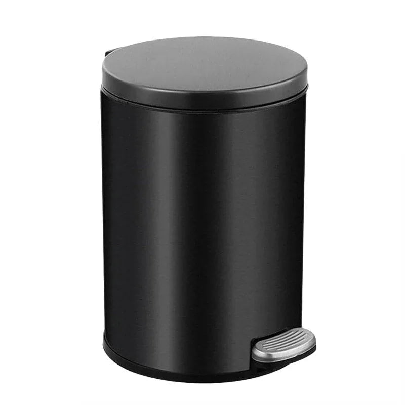 Trash Can Double Layer Foot Pedal Design with Lid Household Bin Kitchen Bathroom - White - Mekamart Australia