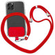 Adjustable Phone Lanyard with Patch for Most Cases Neck Strap Holder - Red