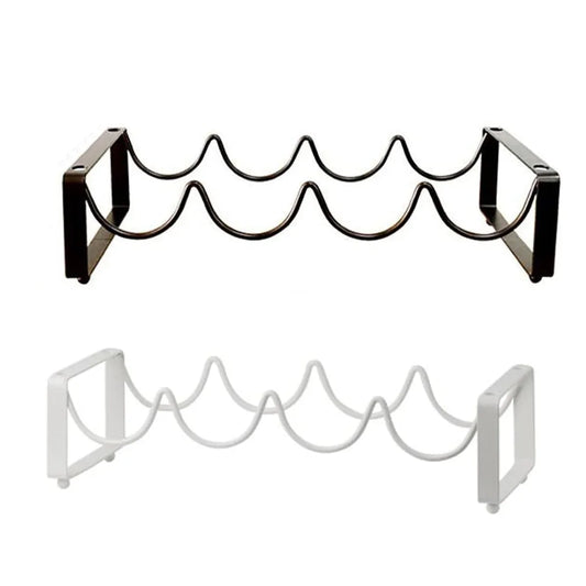 Iron Wine Rack Bottle Holder Metal Display Stand Tabletop Decorative Storage - White - Mekamart Australia