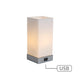 Jessica Rectangle Touch Lamp with USB Port - Mekamart Australia