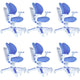 Ergonomic Children Kids Study Chair Set of 6 Height Adjustable - Blue - Mekamart Australia
