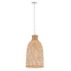 Natural Woven Bamboo Cone Pendant Lamp Hanging Light Bell Shade Boho Tropical
