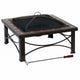 30" Square Slate Tile Fire Pit Outdoor Patio Heater Fireplace - Mekamart Australia