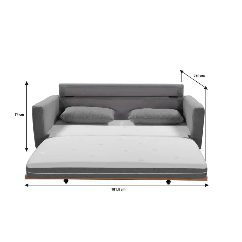 SHASA 2 Seater Pull-out Sofa bed Grey celadon - Mekamart Australia