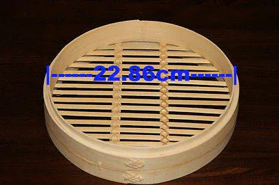 9 Inch Bamboo Steamer Set-2 Steamer Baskets With 1 Lid - Mekamart Australia