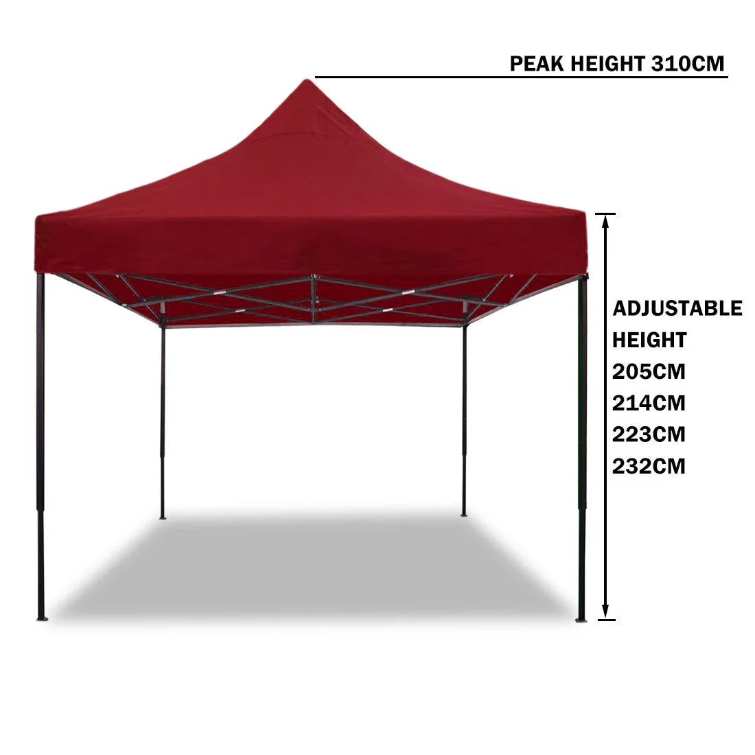 3x3m Pop Up Gazebo Outdoor Tent Folding Marquee Party Camping Market Canopy - red - Mekamart Australia