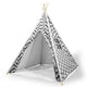Giant Cotton Canvas Kids Teepee Wigwam Children Pretend Play Tent Indoor Outdoor Party - black - Mekamart Australia