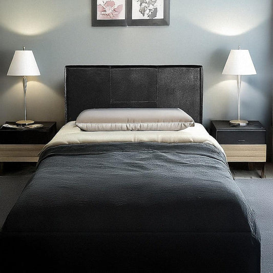 PU Leather Single Bed Headboard Bedhead - Black - Mekamart Australia