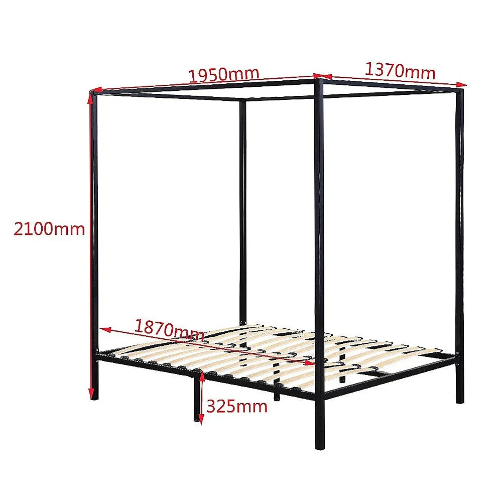4 Four Poster Double Bed Frame - Mekamart Australia