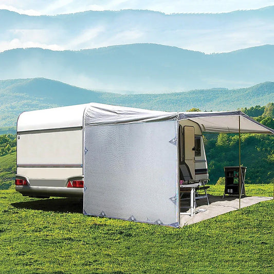 Pop Top Caravan Privacy Screen Sun Shade Side Extension 2.1 x 1.8m - Mekamart Australia