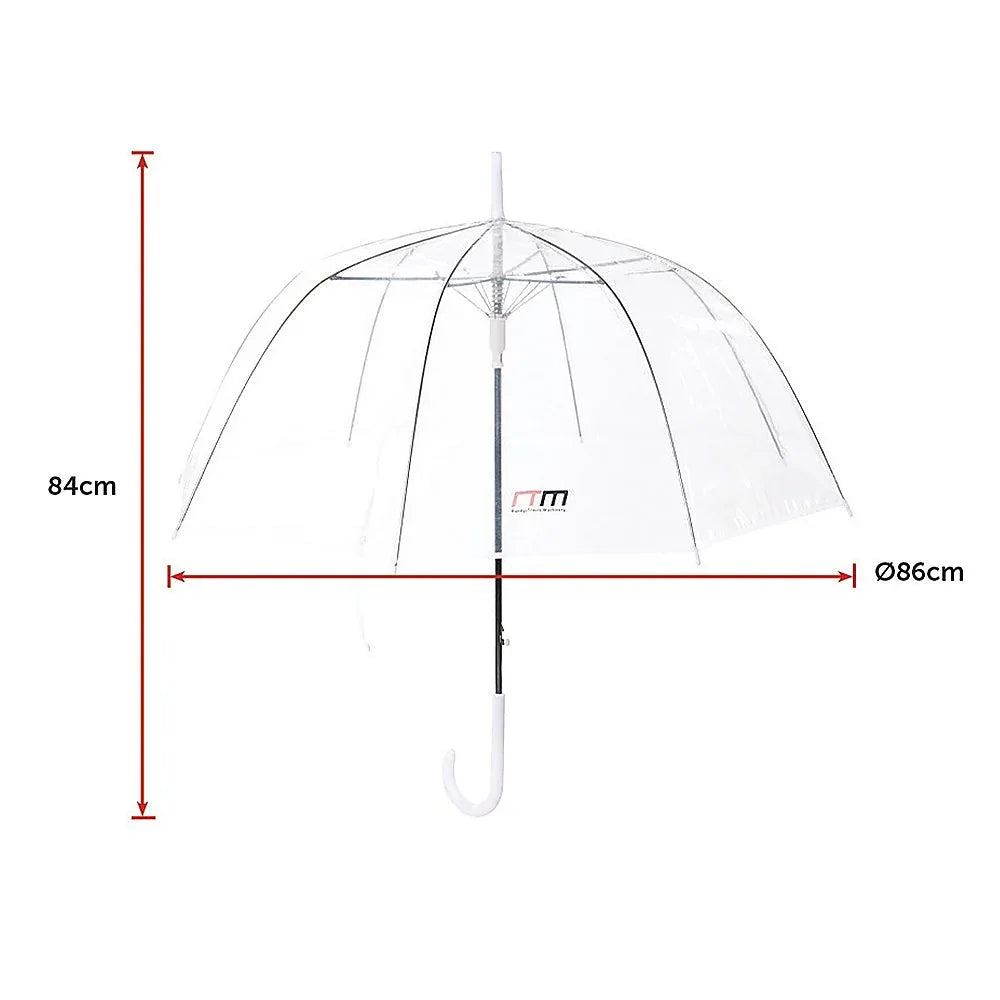 5x Clear Transparent Rain Walking Umbrella Parasol PVC Dome Wedding Party Favour - Mekamart Australia