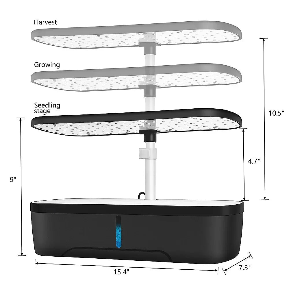 Hydroponics Growing System Indoor Germination Kit 12 Pods Home Gardening LED - Mekamart Australia
