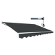 Motorised Outdoor Folding Arm Awning Retractable Sunshade Canopy Grey 4.0m x 3.0m - Mekamart Australia