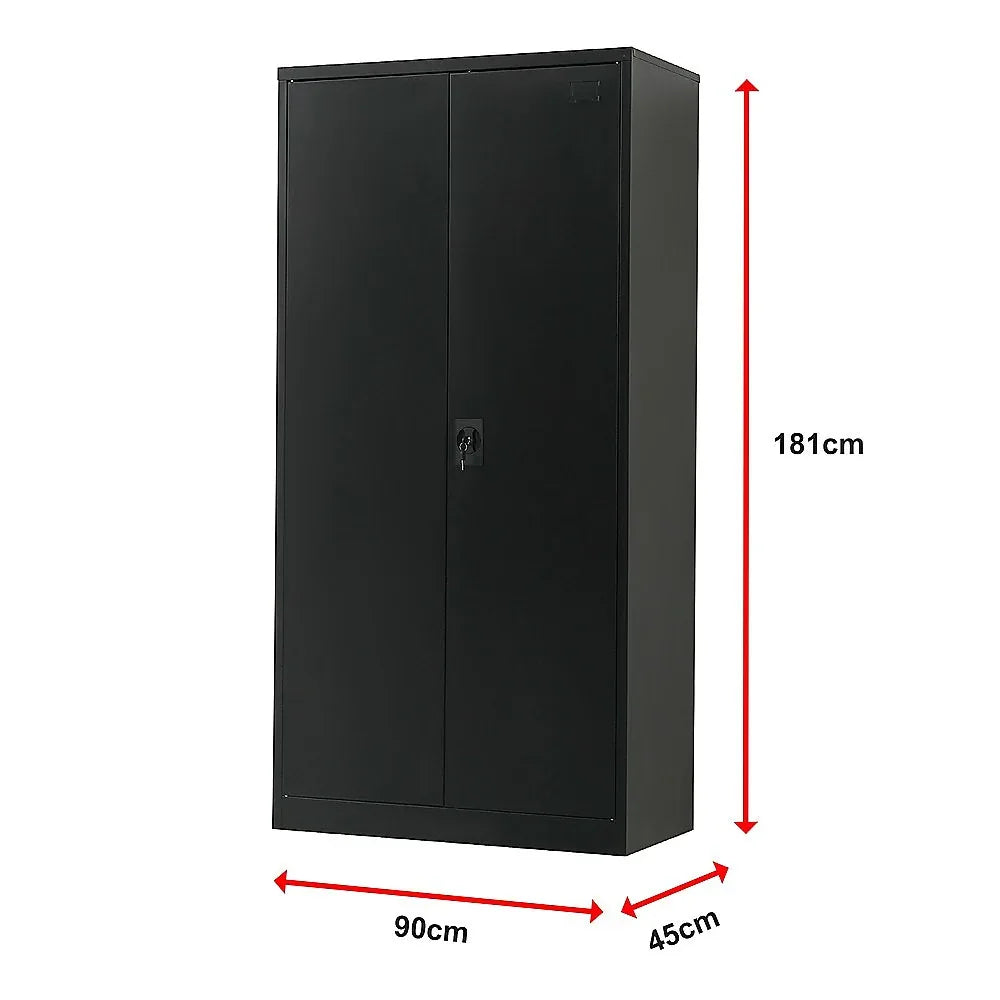 Two-Door Metal Cabinet Shelf Storage for Home Office Gym - Mekamart Australia