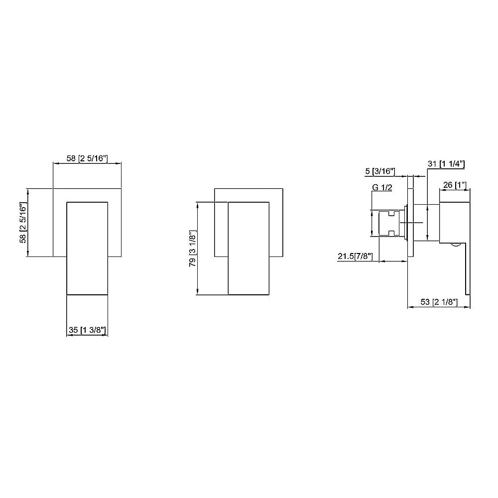 Bathroom Shower Bath Hot and Cold Square Mixer WATERMARK Certified in Black - Mekamart Australia
