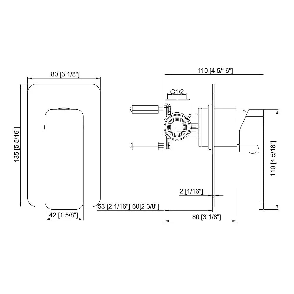 Single Square Shower Bath Mixer Tap Bathroom WATERMARK Approved in Black - Mekamart Australia