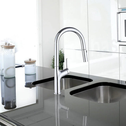 Kitchen Laundry Bathroom Basin Sink Pull Out Mixer Tap Faucet in Chrome - Mekamart Australia