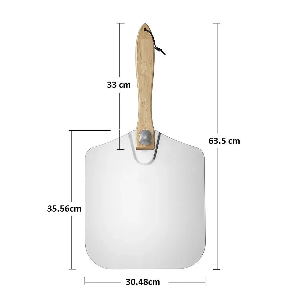 Pizza Peel Paddle w/ Foldable Handle for Baking Oven & Grill Aluminium - Mekamart Australia