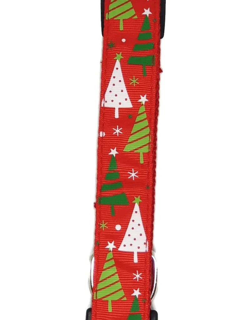 Christmas Dog Collars Adjustable - Moondidley Pets X-Large Red Xmas Trees - Mekamart Australia