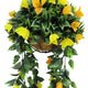 Artificial Hanging Basket Orange and Yellow Bouganvillea 30cm x 80cm Long UV Resistant - Mekamart Australia