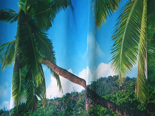 Sea View 3D Printing Blockout Curtains 260x213cm PINCH PLEAT Fabric Seascape - Mekamart Australia