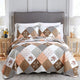 Gleaming rust brown colo patchwork 3 Pc Bedspread & Pillow Cover Set - Mekamart Australia