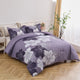 King Comforter Set, Dark Purple Floral 3-Piece Bedding, Soft Microfiber for All Seasons - Mekamart Australia