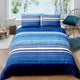 Nordic Calm stripes Blue 3‑Piece Comforter Set – Scandi Chic Vibes - Mekamart Australia