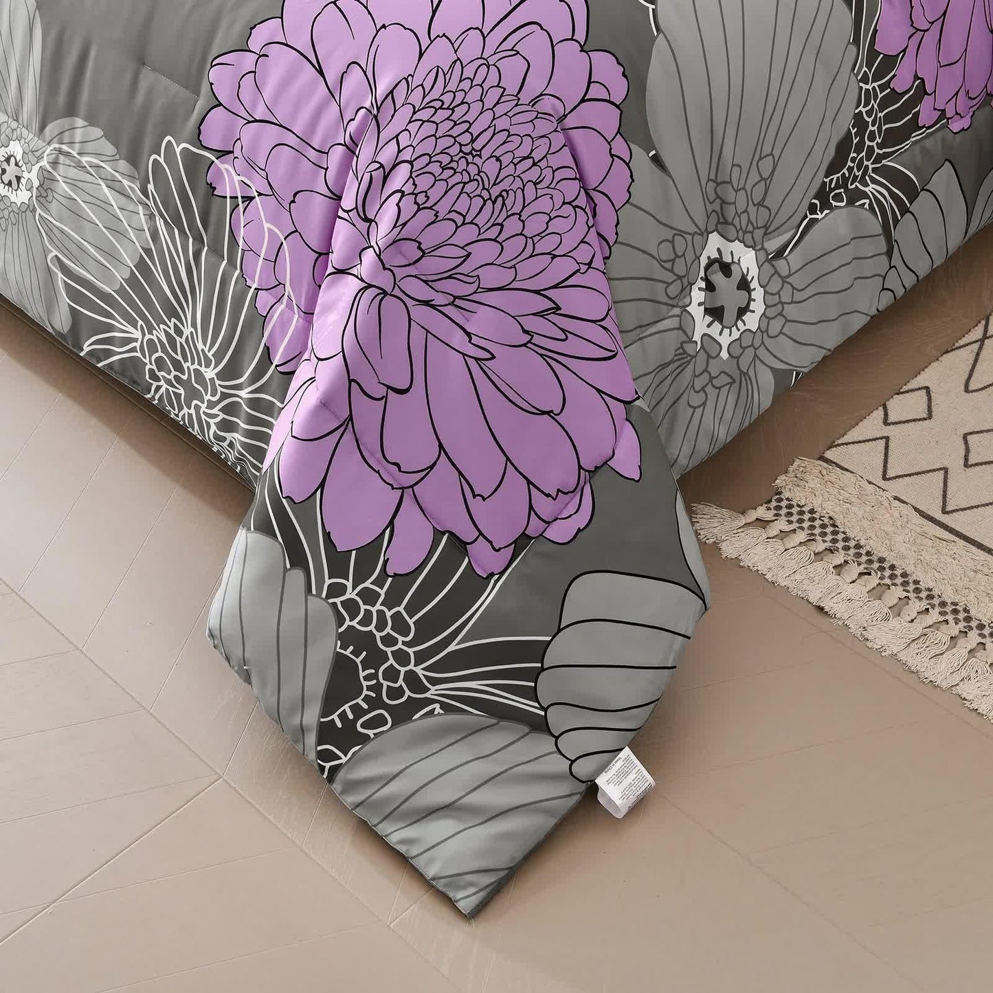 Cloud Nine grey purple Bedding – 3‑Piece Comforter Set for Everyday Chill - Mekamart Australia