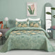 Meadow Butterfly Green Quilted Bedspread Set with Floral Details and Pillowcases - Mekamart Australia
