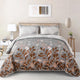 Brown Verdant Quilted Ensemble with Flower Motifs bedspread and Pillowcases - Mekamart Australia