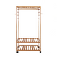 XXL Wooden Clothes Rail Coat Rack with Wheels – Open Wardrobe Organizer