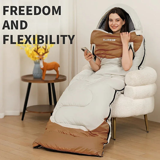 Extra Wide Mummy Sleeping Bag - 3 Season Warm & Cold Weather, Waterproof, Lightweight (with Compression Sack) - Mekamart Australia