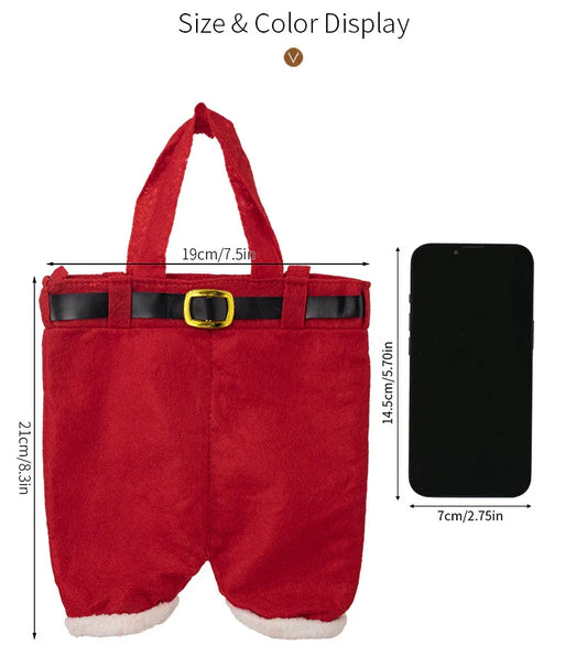 6pcs Small one Christmas Decoration Supplies, Christmas Pants, Gift Bags, Small Pants Candy Bags, Tote Bags, Wine Bottle Sets, Coke Bags - Mekamart Australia
