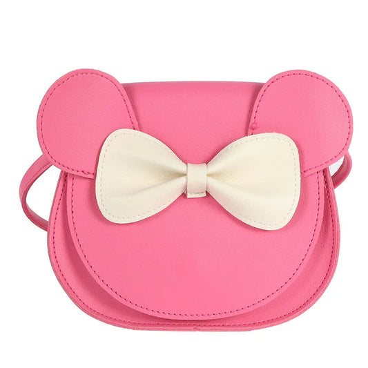 Adorable Bow Bear Crossbody Bag for Kids - Rose Red Shoulder Bag 18*17*8cm - Mekamart Australia