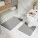 Gray Bathroom Floor Mat Set - U-Shaped Toilet Mat 50*50cm & Rectangular 50x80cm Mat for Bathroom - Mekamart Australia