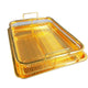 BBQ Square Non-Stick Stainless Steel Grill Basket - Gold Color, Small Size (30*22*5.5 cm), Ideal for Grilling Meat and Vegetables - Mekamart Australia